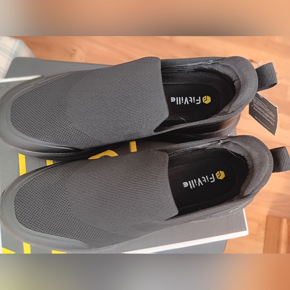 FITVILLE Men's Black Slip-On Shoes